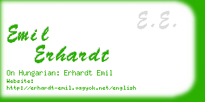 emil erhardt business card